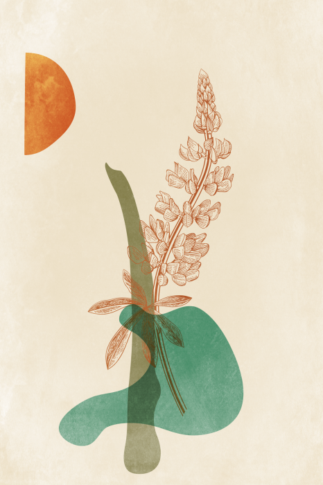 Poster Minimalistische Pflanze in Pastellfarben