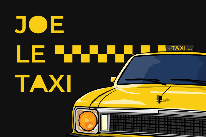 Poster Klassisches gelbes Taxi mit Beschriftung