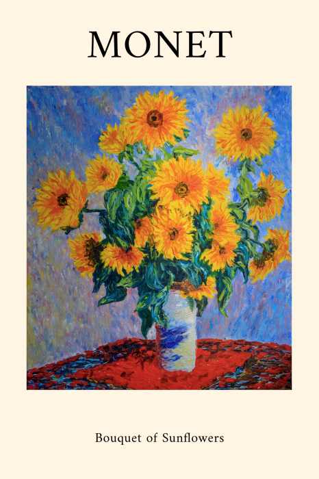 Poster Impressionistischer Sonnenblumenstrauß