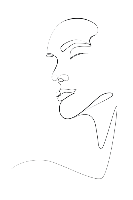 Poster Ein subtiles Profil, gezeichnet mit Linien