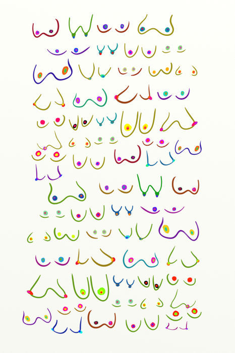 Poster Skizzierte farbenfrohe Silhouetten