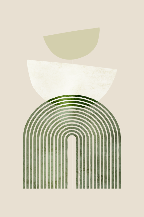 Poster Geometrie mit grünen Linien