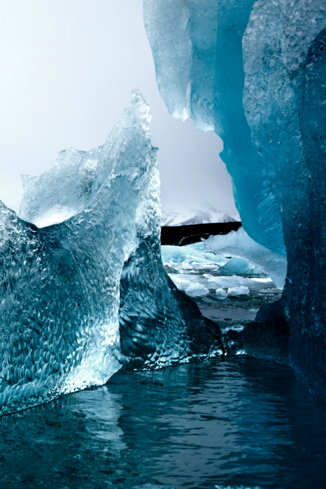 Poster Nahaufnahme von blauen Eisschollen