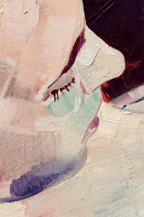 Poster Ein zartes Frauengesicht in sanften Farben