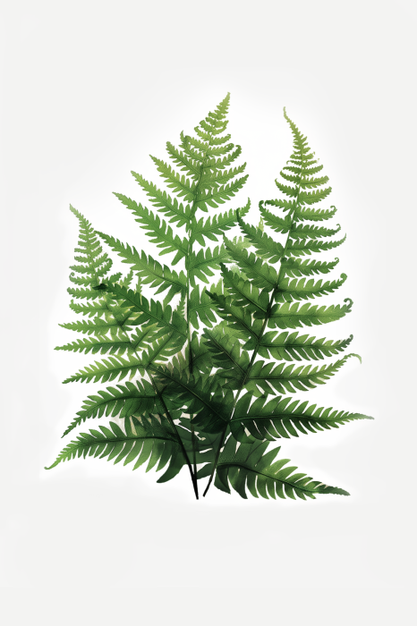 Poster Botanische Illustration von grünen Farnen