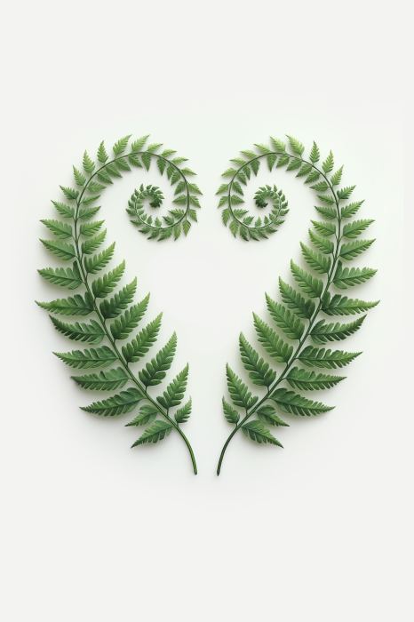 Poster Symmetrische Anordnung der grünen Blätter