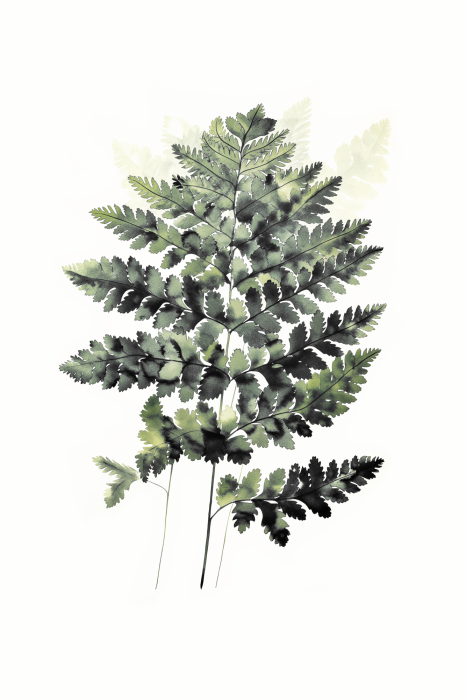 Poster Botanische Illustration mit einem grünen Farn