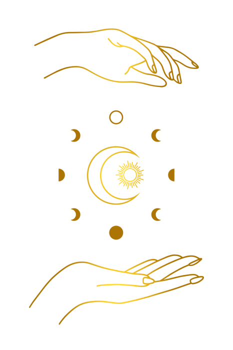 Poster Mystische Darstellung der Mondphasen