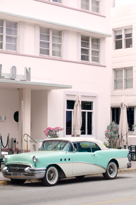 Poster Oldtimer und elegante Architektur