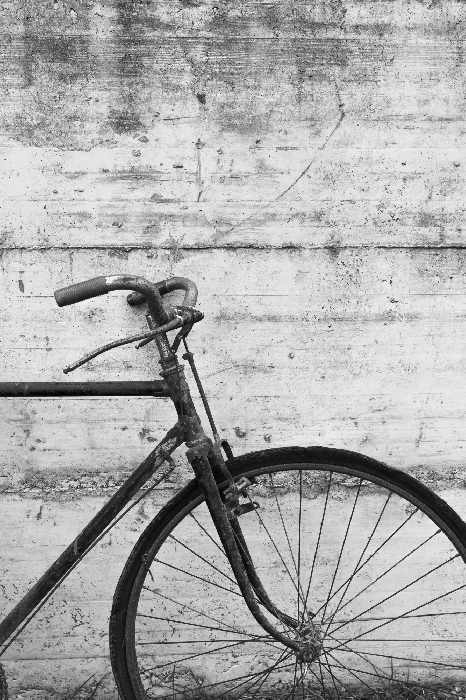 Poster Minimalistisches Fahrrad in Schwarz und Weiß