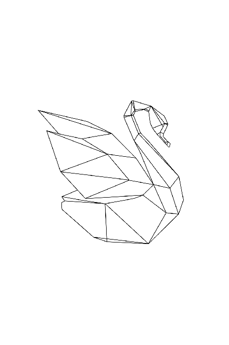 Poster Minimalistische Zeichnung eines Schwans