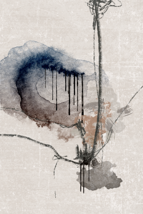 Poster Aquarellkomposition mit weichen Übergängen