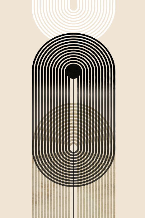 Poster Geometrische Komposition mit Bögen