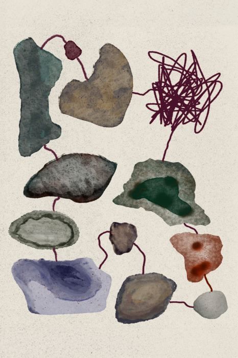 Poster Minimalistische Aquarellformen