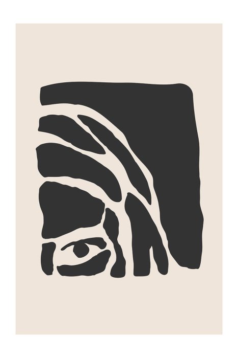 Poster Eine subtile Skizze eines Frauengesichts in monochromen Tönen.