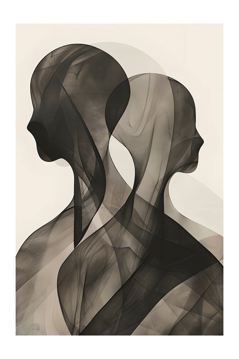 Poster Zarte menschliche Formen mit Schatteneffekten