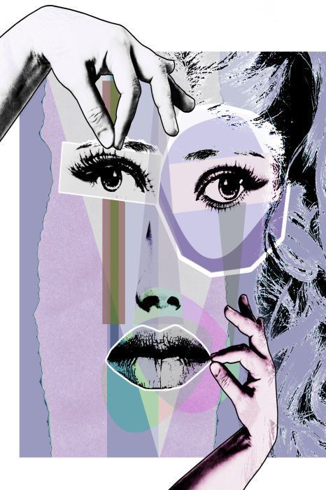 Poster Das Gesicht einer Frau in Pastellfarben