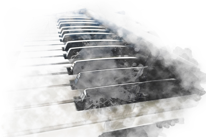 Poster Klaviertasten im Aquarellstil