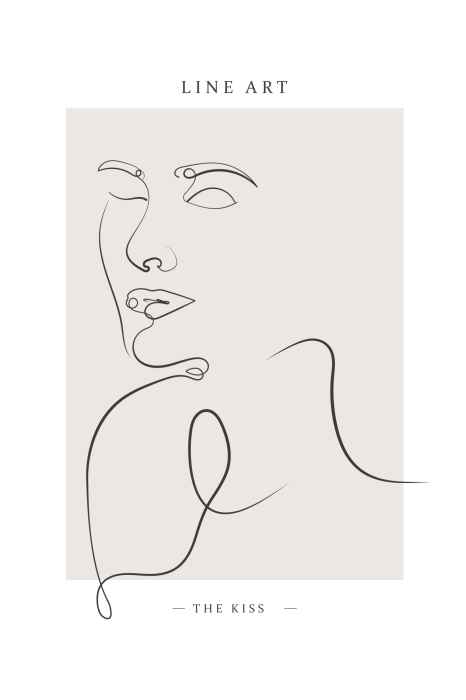 Poster Linie und Gesicht elegante Skizze