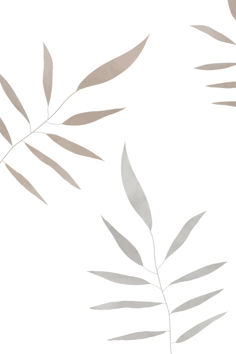 Poster Minimalistische Blätter auf weißem Hintergrund