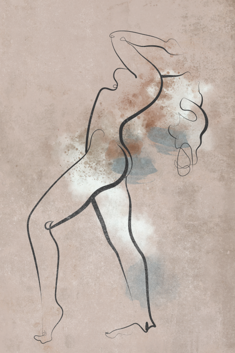 Poster Minimalistische Grafik mit einer tanzenden Figur