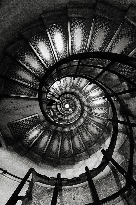 Poster Monochromatische Wendeltreppe