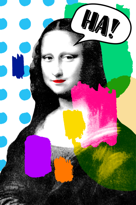 Poster Mona Lisa in einer Comic-Interpretation