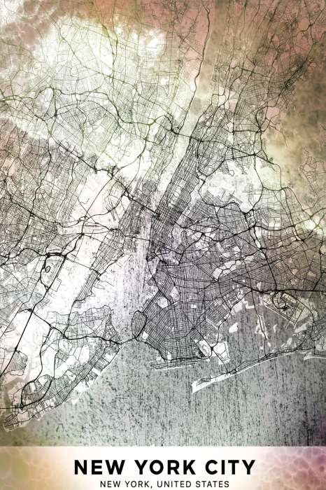 Poster Künstlerisch gestalteter Plan von New York City
