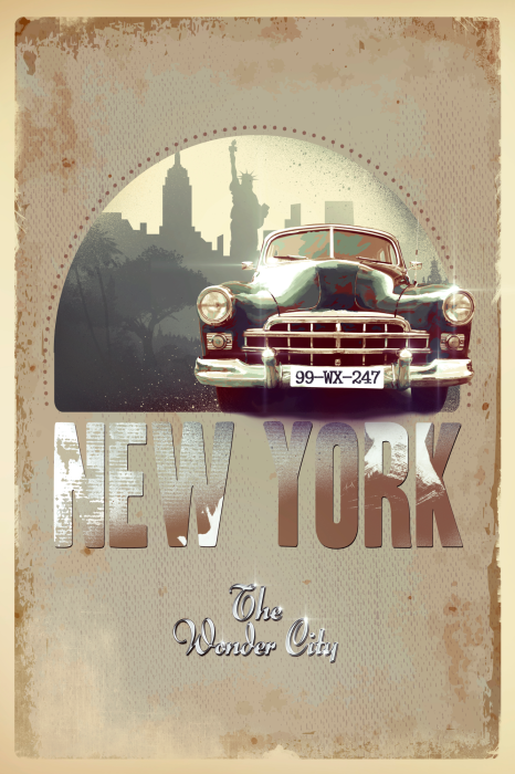 Poster Klassisches Auto im Retro-Stil