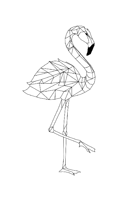 Poster Minimalistische Flamingo-Illustration