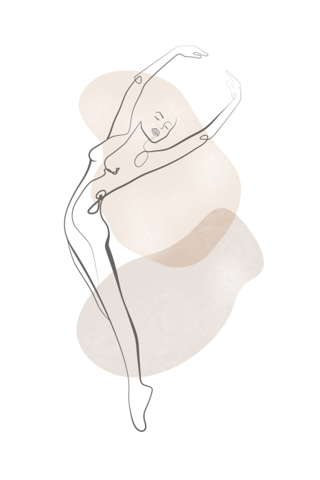 Poster Minimalistische Illustration des weiblichen Körpers