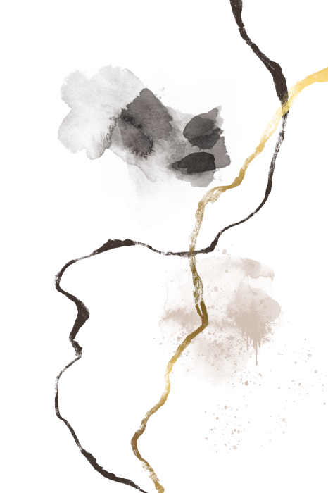 Poster Linien mit sanften Aquarellflecken