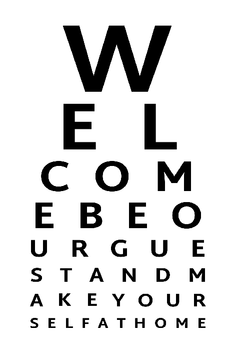 Poster Sehtafel mit Begrüßung