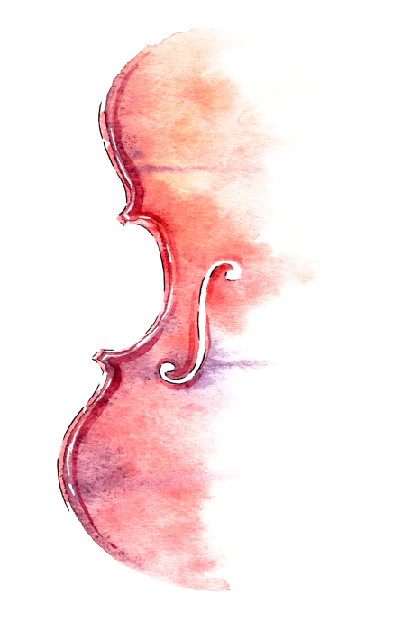 Poster Eine zarte Aquarellzeichnung eines Cellos