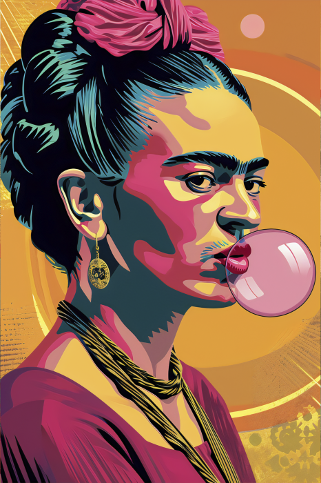 Poster Künstlerische Farbillustration einer Frau