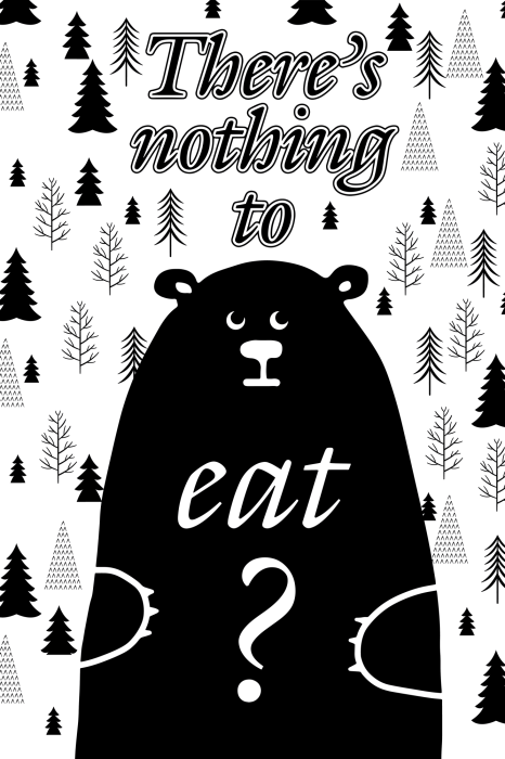 Poster Grafische Darstellung eines Teddybären mit einer Frage