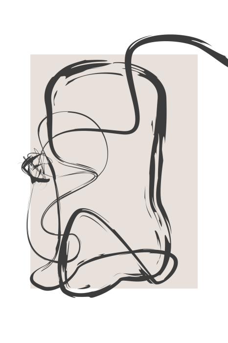 Poster Lineare Kontur einer unregelmäßigen Figur