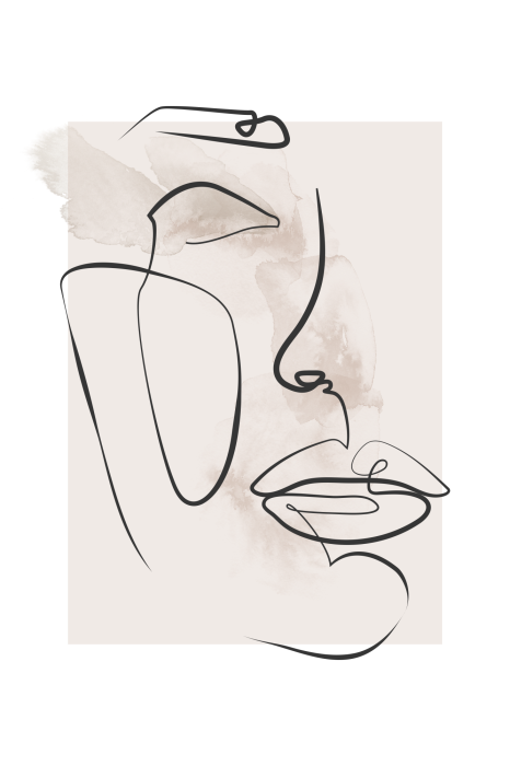 Poster Minimalistische Illustration eines Frauengesichts