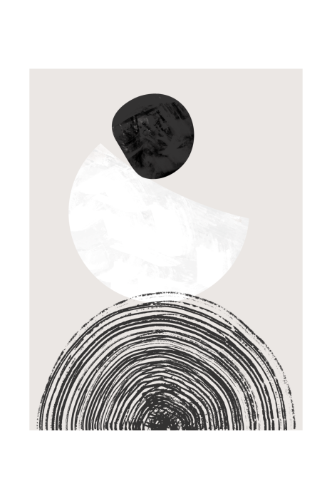Poster Schwarz-weißes Muster aus minimalistischen Formen