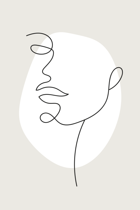 Poster Die Konturen einer Frau in einer subtilen Skizze