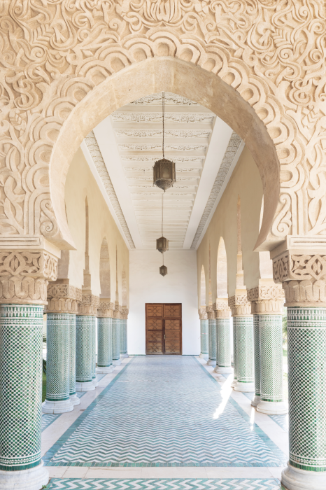 Poster Marokkanische Architektur mit Ornamenten