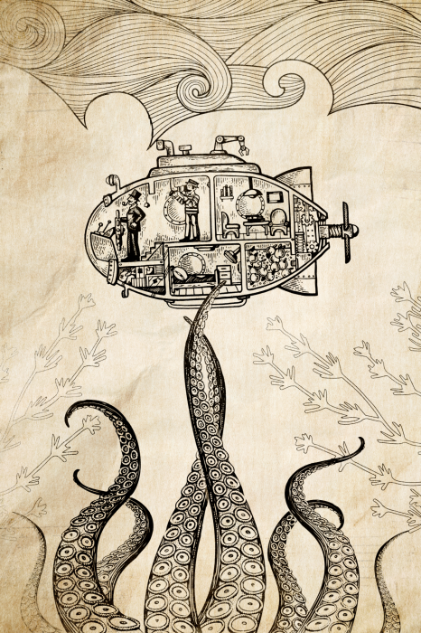 Poster U-Boot im Retro-Stil