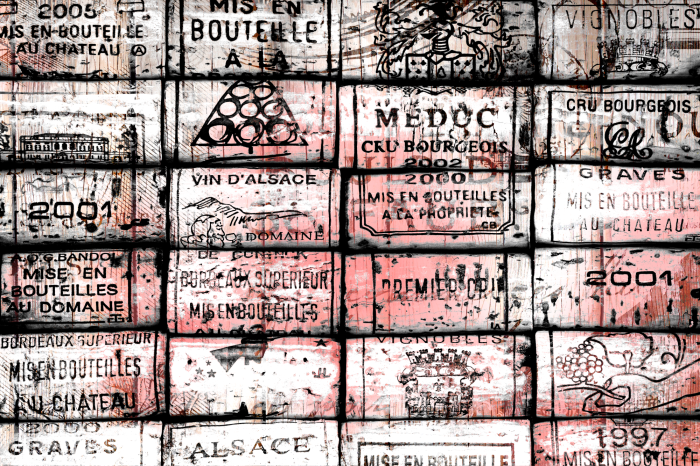 Poster Vintage-Weinkorken-Collage