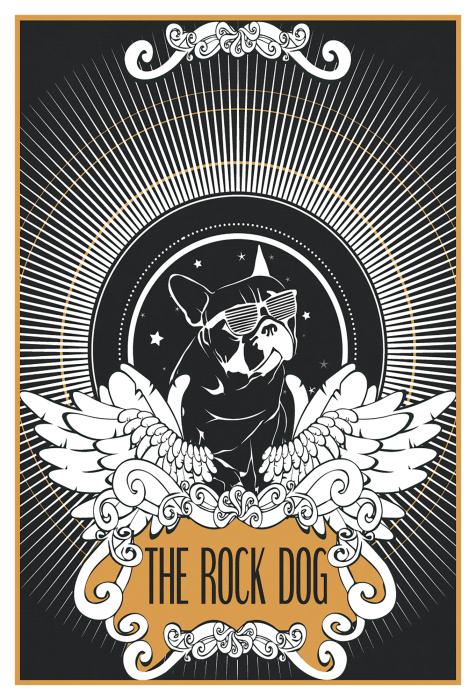 Poster Illustration eines Felsenhundes mit Flügeln