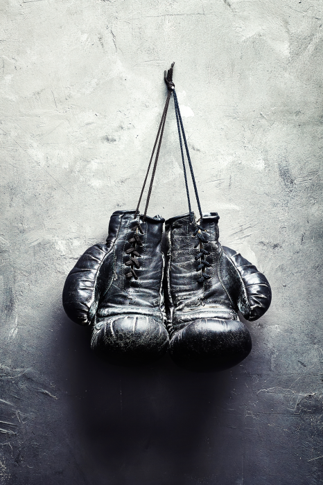 Poster Boxhandschuhe auf Beton