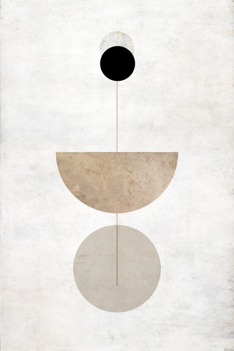 Poster Eine minimalistische Anordnung von drei einfachen Figuren