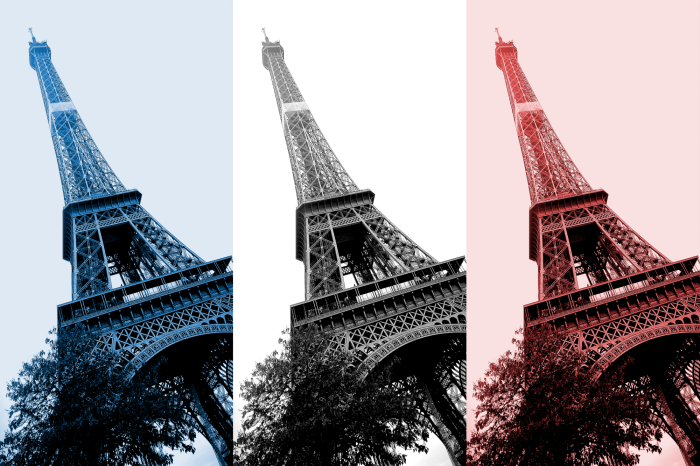 Poster Dreifarbige Aufnahme des Eiffelturms