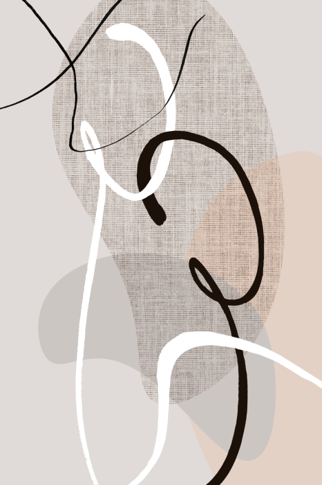 Poster Abstrakte Linien auf beigem Hintergrund