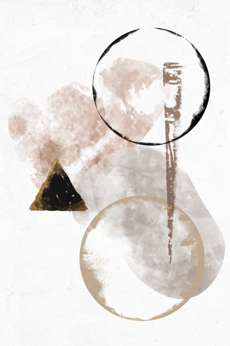 Poster Eine subtile Anordnung von Kreisen in Aquarell