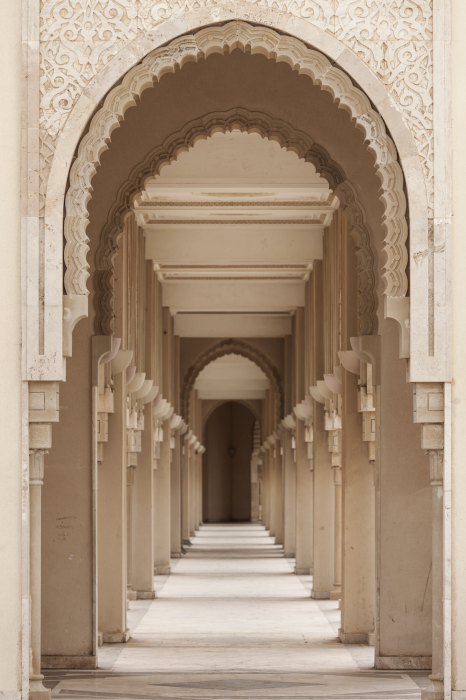 Poster Dekorative Bögen in hellen Farbtönen